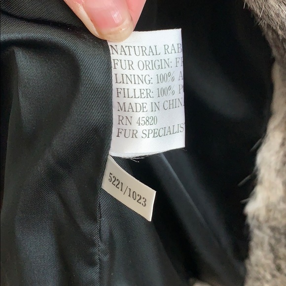 Mid length lost sleeve REAL rabbit fur coat - Picture 5 of 5